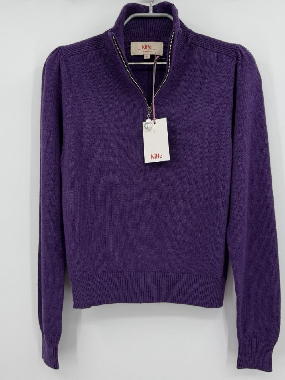 Kilte Collection The Taylor Quarter Zip Pullover Sweater 0 XS Cotton-Cashmere